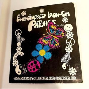 Embroidered Retro patch for jeans,jackets,backpacks, butterfly, flower, lady bug